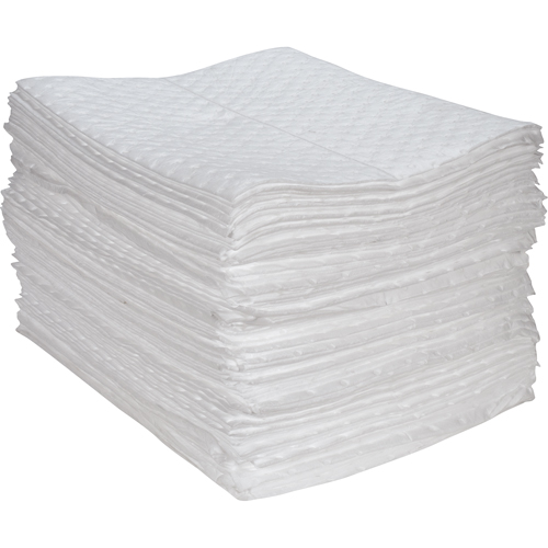 Premium Fine Fiber Sorbent Pads, Oil Only, 15" x 17", 30 gal. Absorbancy