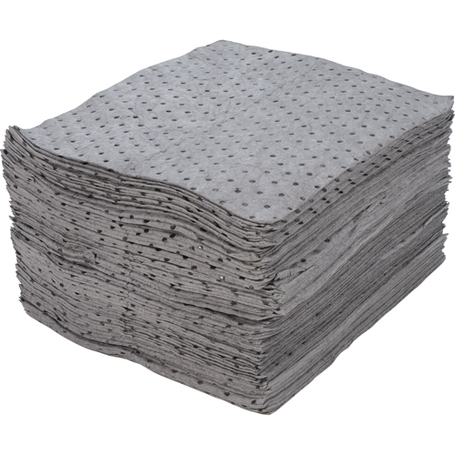 Premium Fine Fiber Sorbent Pads, Universal, 15" x 17", 25 gal. Absorbancy
