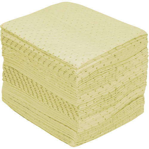 Premium Fine Fiber Sorbent Pads, Hazmat, 15" x 17", 30 gal. Absorbancy