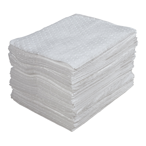 Premium Laminated (SMS) Sorbent Pads, Oil Only, 15" x 17", 25 gal. Absorbancy