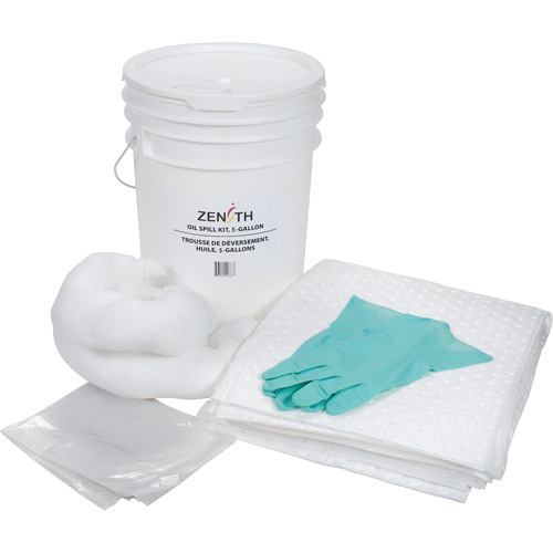 Spill Kit, Oil Only, Pail, 5 US gal. Absorbancy