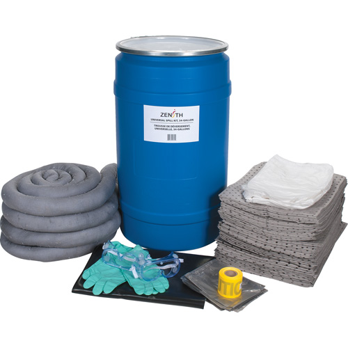 Premium Large-Capacity Spill Kit, Universal, Drum, 30 US gal. Absorbancy