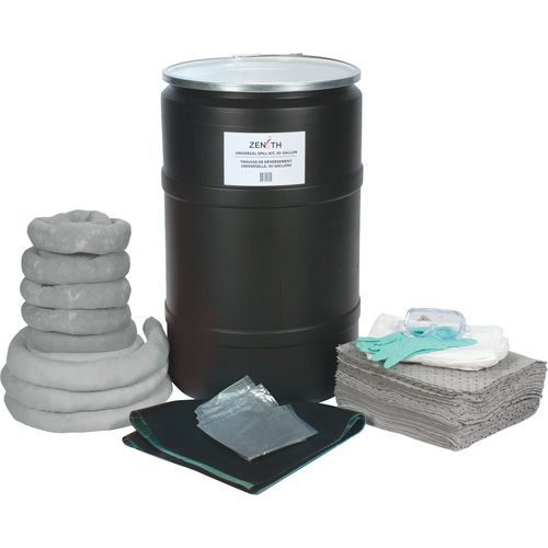 Premium Spill Kit, Universal, Drum, 55 US gal. Absorbancy