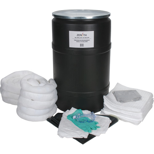 Premium Spill Kit, Oil Only, Drum, 55 US gal. Absorbancy