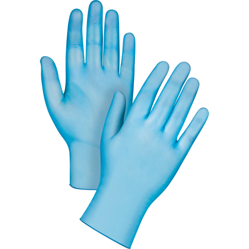 Medical-Grade Disposable Gloves, Medium, Vinyl, 4.5-mil, Powder-Free, Blue, Class 2