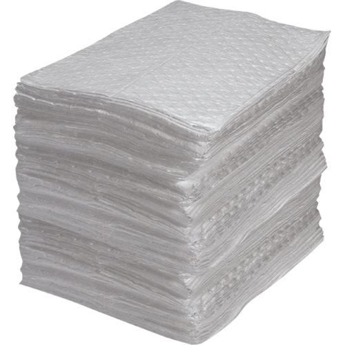 Industrial-Grade Fine Fibre Sorbent Pads, Oil Only, 15" x 17", 35 Gal. Absorbancy