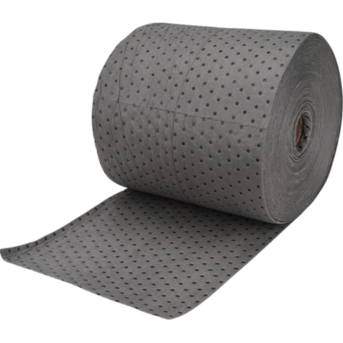 Industrial-Grade Fine Fibre Sorbent Rolls, Mediumweight, 150' L x 15" W, 25 gal. Absorbancy