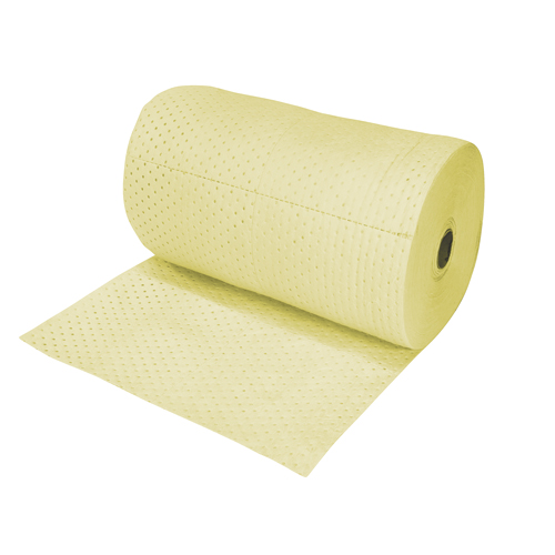 Industrial-Grade Fine Fibre Sorbent Rolls, Heavyweight, 150' L x 30" W, 70 gal. Absorbancy
