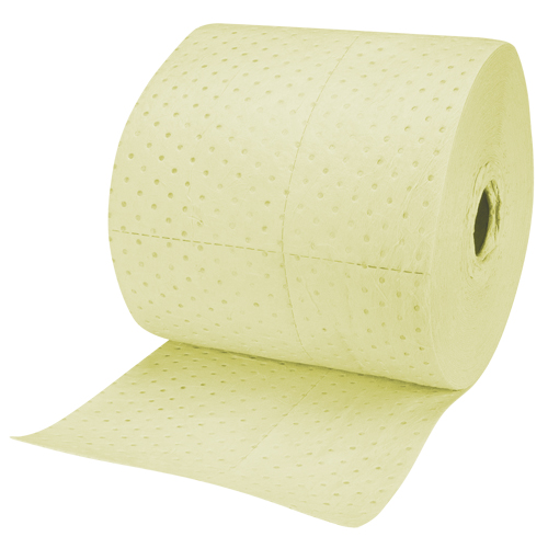 Industrial-Grade Fine Fibre Sorbent Rolls, Heavyweight, 150' L x 15" W, 35 Gal. Absorbancy