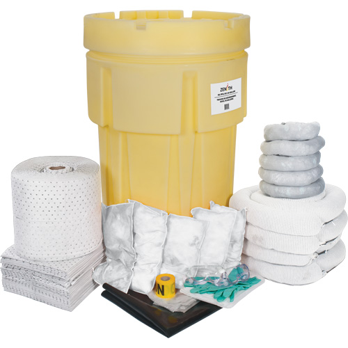 Premium Spill Kit, Oil Only, Overpack/Salvage Drum, 95 US gal. Absorbancy