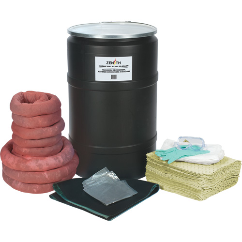 Premium Spill Kit, Hazmat, Drum, 55 US gal. Absorbancy