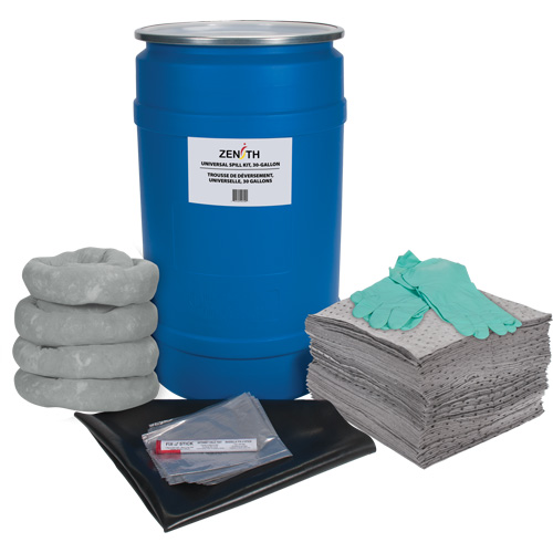 Shop Spill Kit, Universal, Drum, 30 US gal. Absorbancy