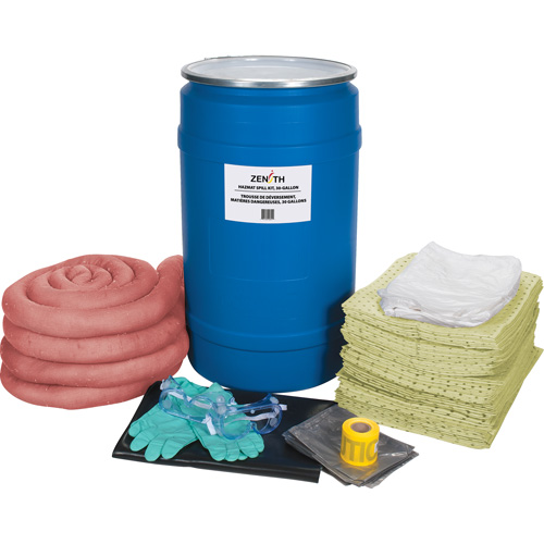 Premium Spill Kit, Hazmat, Drum, 30 US gal. Absorbancy