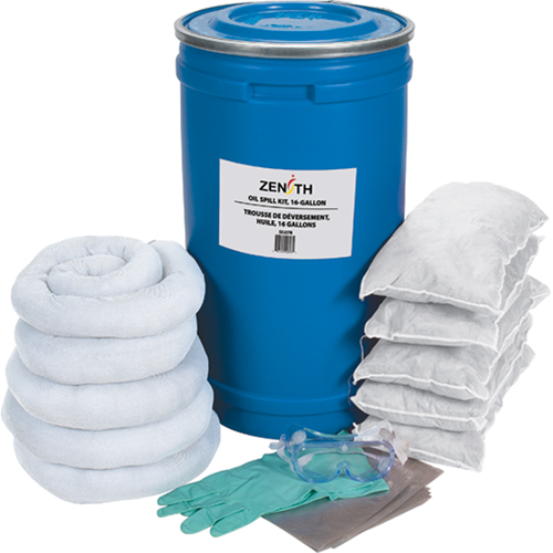 Spill Kit, Oil Only, Pail, 16 US gal. Absorbancy
