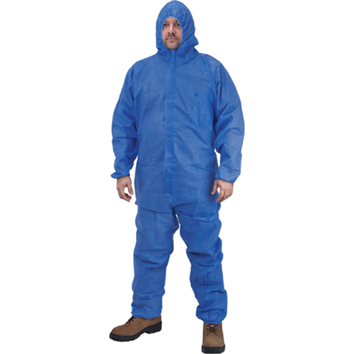 Hooded Coveralls, 3X-Large, Blue, SMS