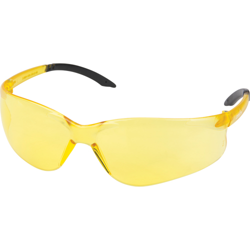 Z2400 Series Safety Glasses, Amber Lens, Anti-Scratch, ANSI Z87+/Meets/Exceeds CSA Z94.3