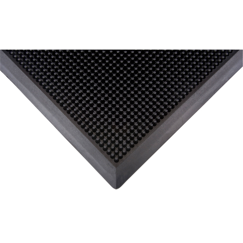 Outdoor Entrance Matting, Rubber, Scraper Type, Textured Pattern, 3' x 5', Black