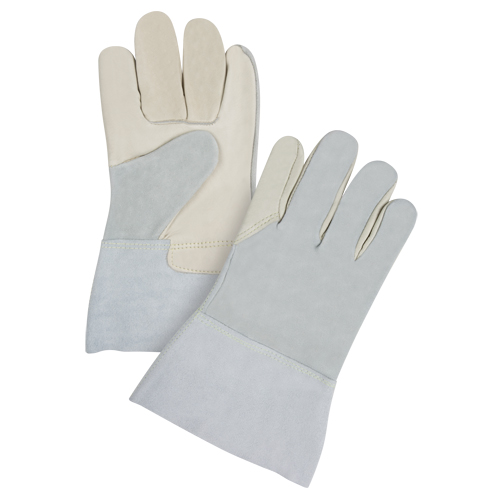 Split-Back Premium Work Gloves, Medium, Grain Cowhide Palm