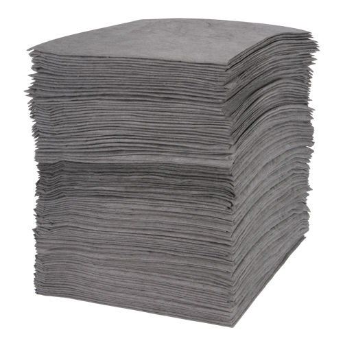Premium Meltblown Sorbent Pads, Universal, 15" x 18", 30 gal. Absorbancy