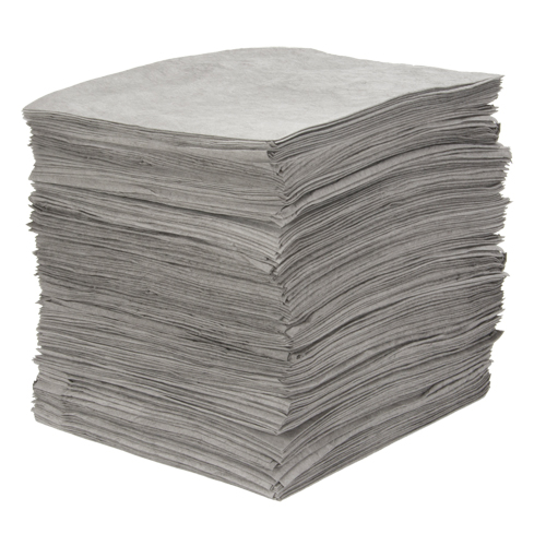 Premium Meltblown Sorbent Pads, Universal, 15" x 18", 25 gal. Absorbancy