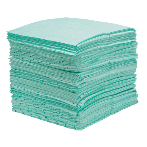 Premium Bonded Sorbent Pads, Hazmat, 15" x 18", 30 gal. Absorbancy