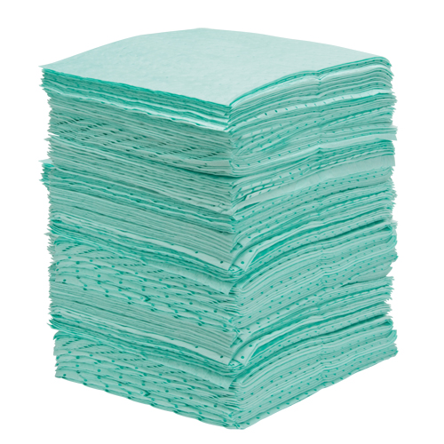 Premium Bonded Sorbent Pads, Hazmat, 15" x 18", 30 gal. Absorbancy