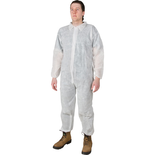 Coveralls, 4X-Large, White, Polypropylene