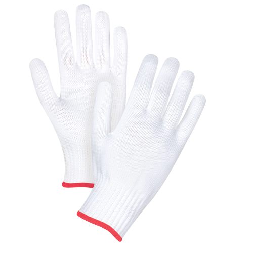 Seamless String Knit Gloves, Polyester, 10 Gauge, Small
