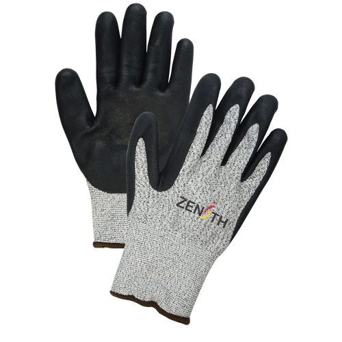 Cold Weather Seamless Stretch Cut-Resistant Gloves, Size Medium/8, 13 Gauge, Foam Nitrile Coated, HPPE Shell, ASTM ANSI Level A4