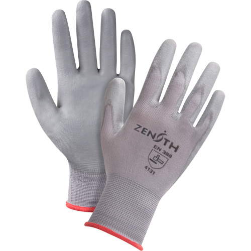 DMF-Free Coated Gloves, 7/Small, Polyurethane Coating, 15 Gauge, Nylon Shell