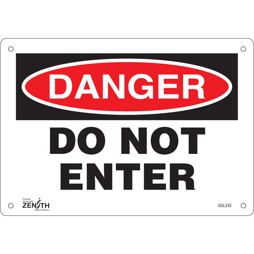"Do Not Enter" Sign, 7" x 10", Aluminum, English
