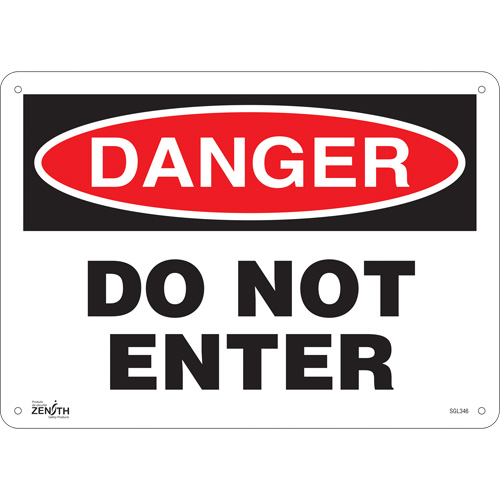 "Do Not Enter" Sign, 10" x 14", Aluminum, English
