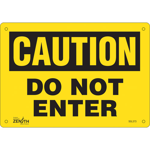 "Do Not Enter" Sign, 7" x 10", Aluminum, English