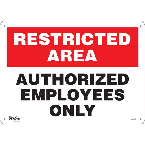 "Authorized Personnel Only" Sign, 10" x 14", Aluminum, English