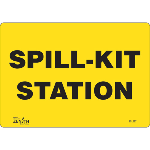 "Spill Kit Station" Sign, 7" x 10", Vinyl, English