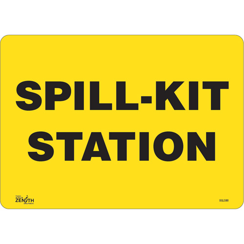 "Spill Kit Station" Sign, 10" x 14", Vinyl, English