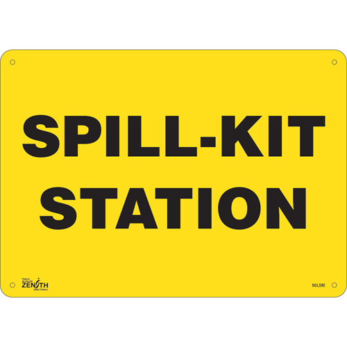 "Spill Kit Station" Sign, 10" x 14", Aluminum, English