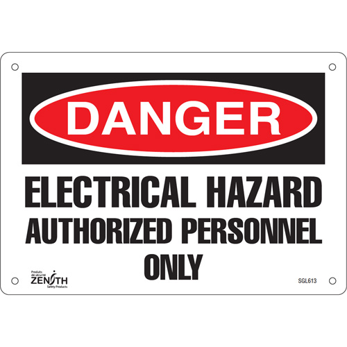 "Authorized Personnel Only" Sign, 7" x 10", Aluminum, English