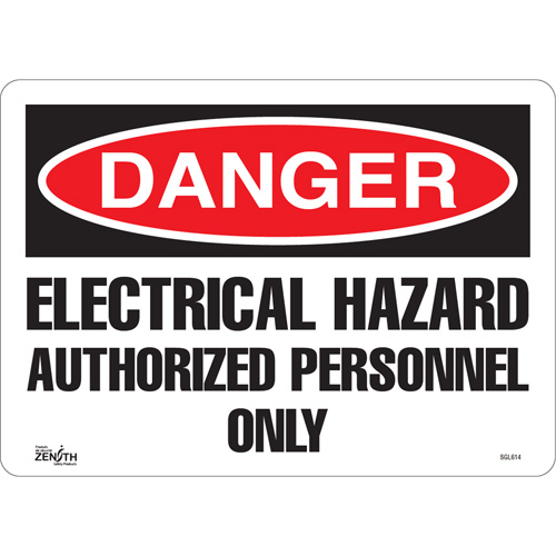 "Authorized Personnel Only" Sign, 10" x 14", Vinyl, English