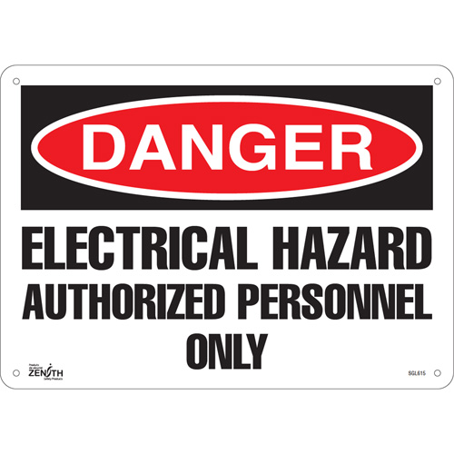 "Authorized Personnel Only" Sign, 10" x 14", Plastic, English