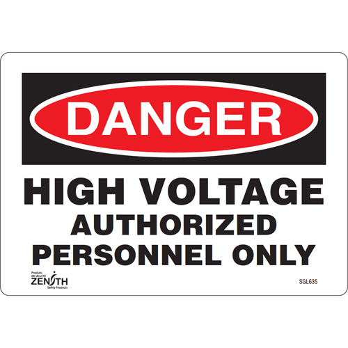 "Authorized Personnel Only" Sign, 7" x 10", Vinyl, English