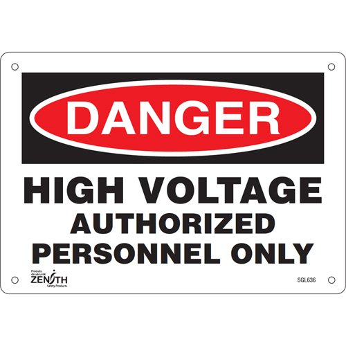 "Authorized Personnel Only" Sign, 7" x 10", Plastic, English