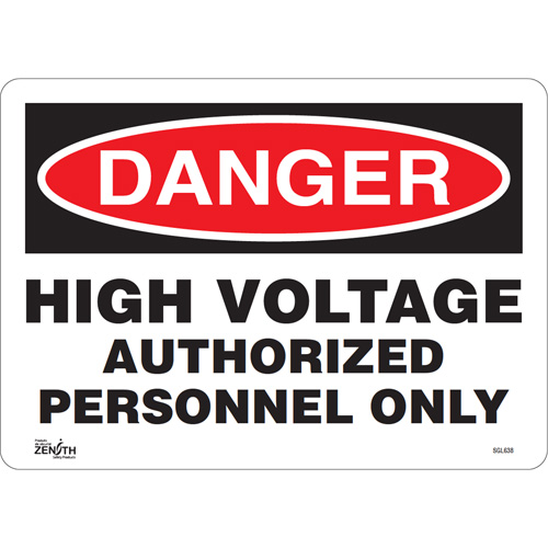 "Authorized Personnel Only" Sign, 10" x 14", Vinyl, English