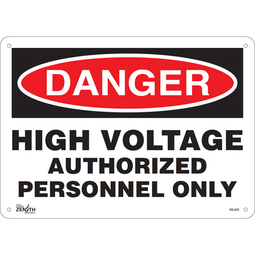 "Authorized Personnel Only" Sign, 10" x 14", Aluminum, English