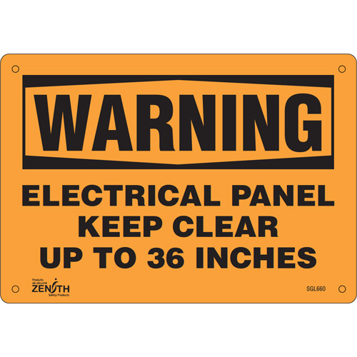 "Electrical Panel" Sign, 7" x 10", Plastic, English