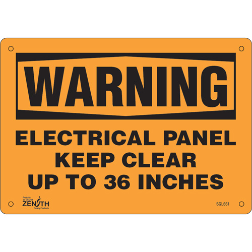 "Electrical Panel" Sign, 7" x 10", Aluminum, English