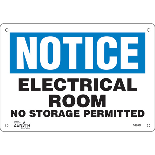 "Electrical Room" Sign, 7" x 10", Aluminum, English