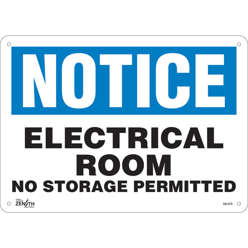 "Electrical Room" Sign, 10" x 14", Aluminum, English