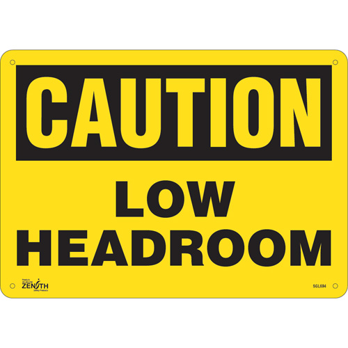 "Low Headroom" Sign, 10" x 14", Aluminum, English