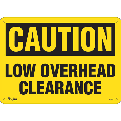 "Low Overhead Clearance" Sign, 10" x 14", Aluminum, English